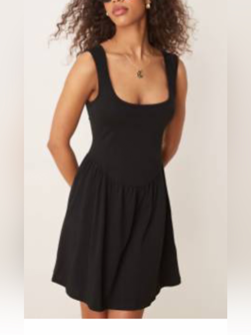 Asos Black Sleeveless Scoop Neck Mini Dress